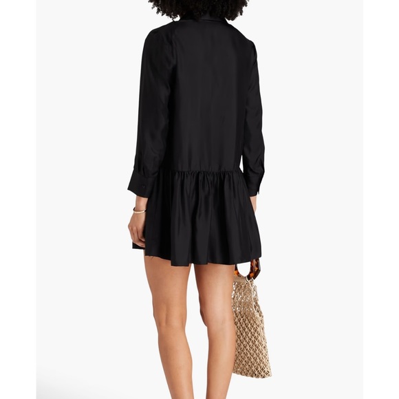 SANDRO Paris Drop Waist Ruffle Dress 100% Silk - Picture 4 of 6